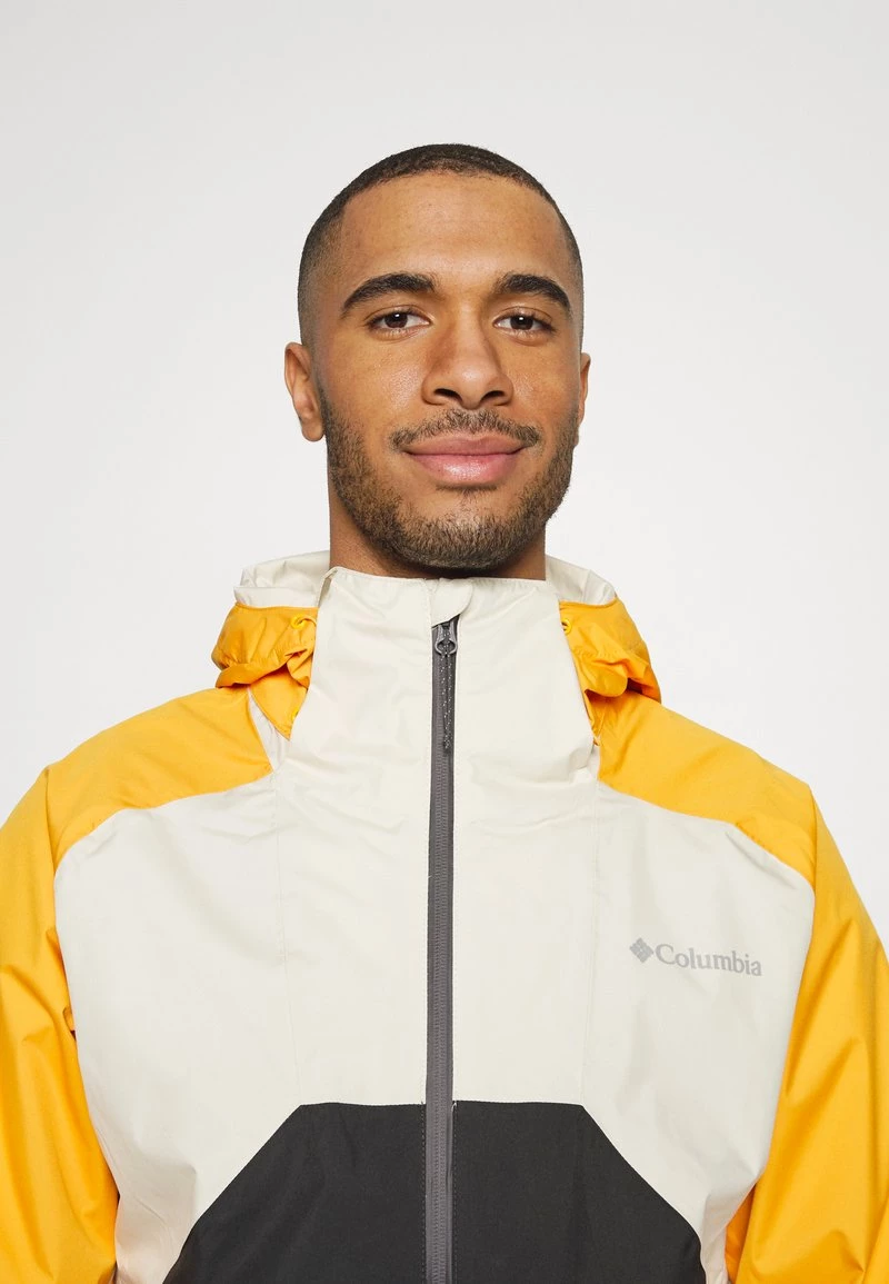 Columbia Hombre RAIN SCAPE JACKET - Impermeable - Chalk/mango/shark 4 Columbia Hombre RAIN SCAPE JACKET - Impermeable - Chalk/mango/shark - Imagen 4