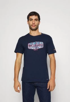 Columbia Hombre THISTLETOWN HILLS GRAPHIC SHORT SLEEVE - Camiseta Estampada - Collegiate Navy Heather