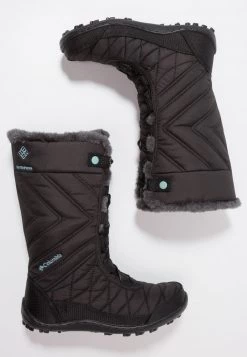 Columbia Unisexo YOUTH MINX MID III WP OMNI-HEAT - Botas Para La Nieve - Black/iceberg