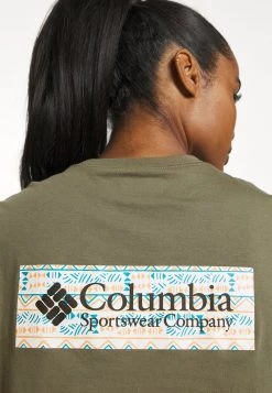 Columbia Mujer RIVER 1/2 CROP TEE - Camiseta Estampada - Stone Green -Columbia Tienda De Ventas 60d887bfa44f4f6ebafb233dd1c61c96