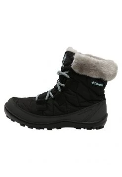 Columbia Unisexo YOUTH MINX SHORTY OMNI-HEAT WATERPROOF - Botas Para La Nieve - Black/spray