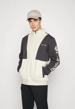 Columbia Hombre LODGE COLORBLOCK HALF ZIP - Forro Polar - Chalk/shark