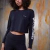 Columbia Mujer NORTH CASCADES LONG SLEEVE CROPPED TEE - Camiseta De Manga Larga - Black/white