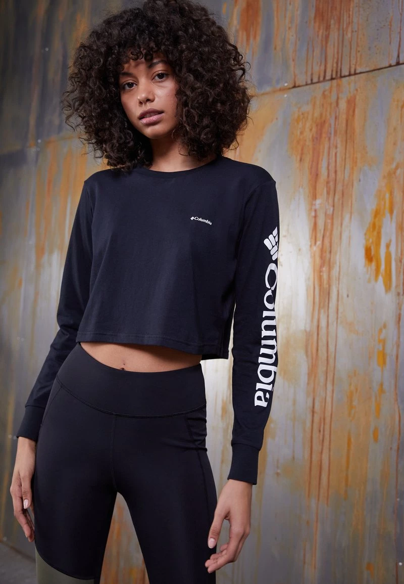 Columbia Mujer NORTH CASCADES LONG SLEEVE CROPPED TEE - Camiseta De Manga Larga - Black/white 1 Columbia Mujer NORTH CASCADES LONG SLEEVE CROPPED TEE - Camiseta De Manga Larga - Black/white