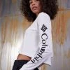 Columbia Mujer NORTH CASCADES LONG SLEEVE CROPPED TEE - Camiseta De Manga Larga - White/black