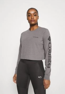 Columbia Mujer NORTH CASCADES LONG SLEEVE CROPPED TEE - Camiseta De Manga Larga - City Grey Heather