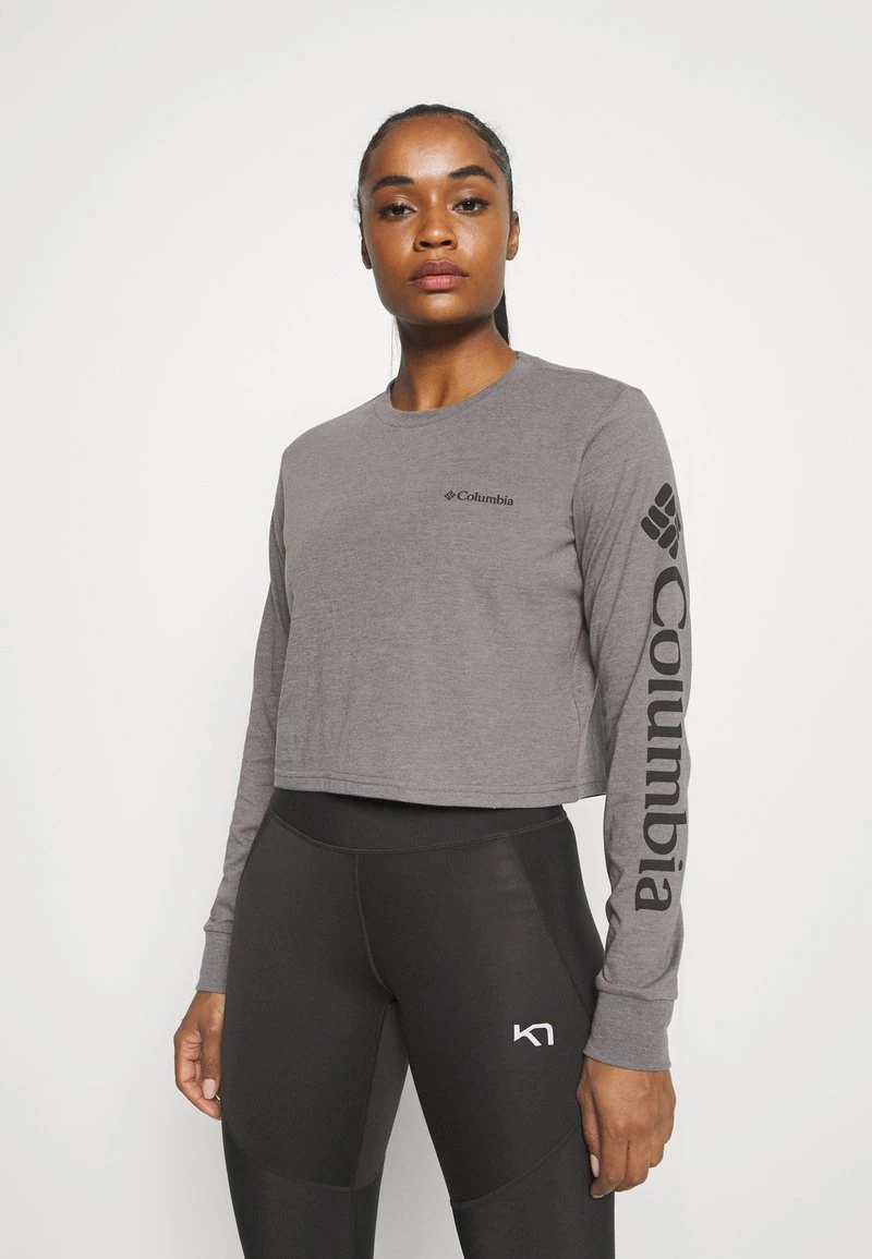 Columbia Mujer NORTH CASCADES LONG SLEEVE CROPPED TEE - Camiseta De Manga Larga - City Grey Heather 1 Columbia Mujer NORTH CASCADES LONG SLEEVE CROPPED TEE - Camiseta De Manga Larga - City Grey Heather